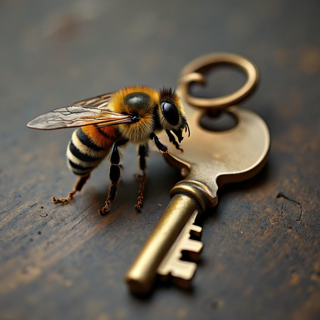 Bee left of key - Search-Guided