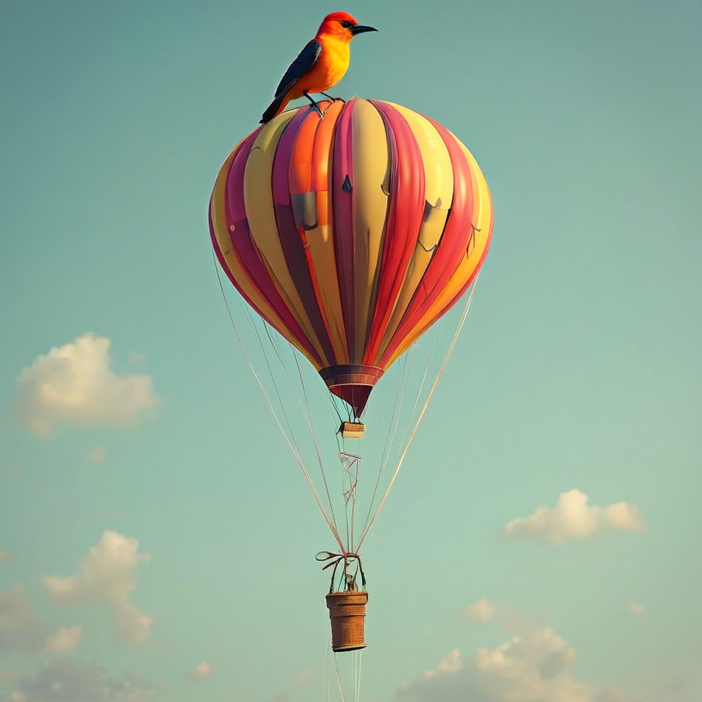 Bird top of balloon - Search-Guided