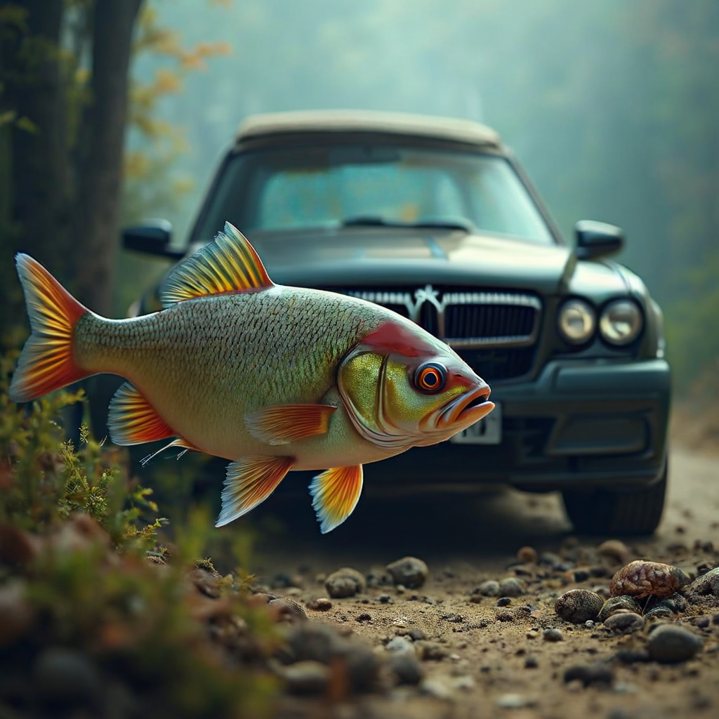 Fish near car - Search-Guided