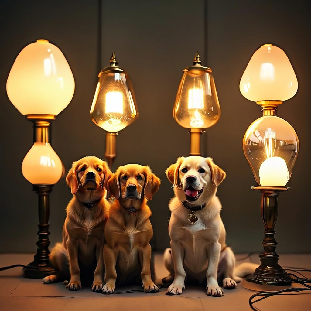 Four lamps four dogs - Baseline