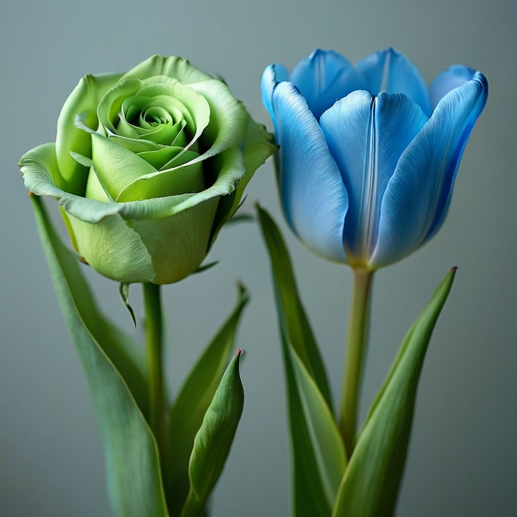 Green rose, blue tulip - Search-Guided