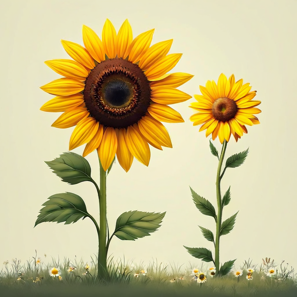 Tall sunflower short daisy - Baseline