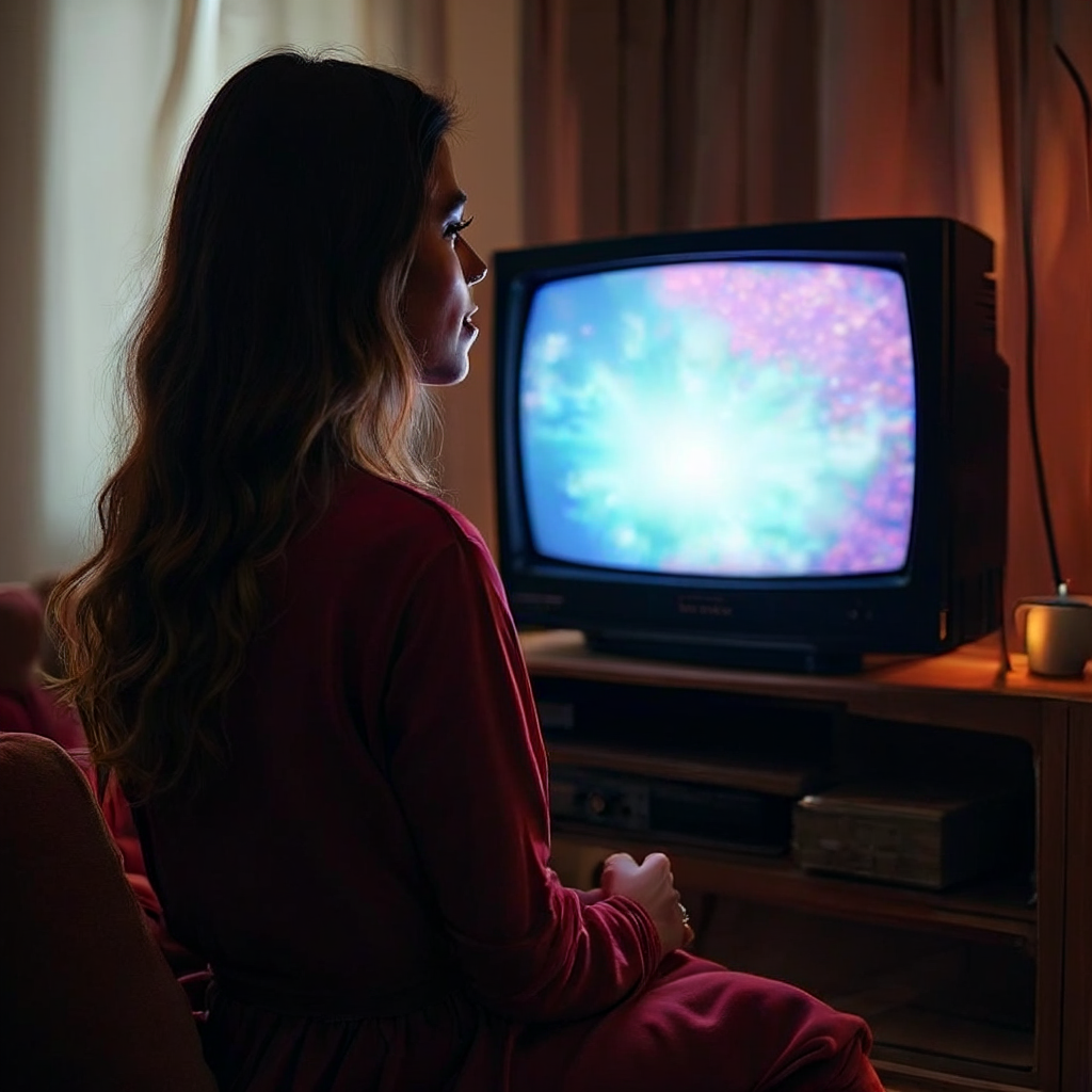 Woman right of TV - Baseline