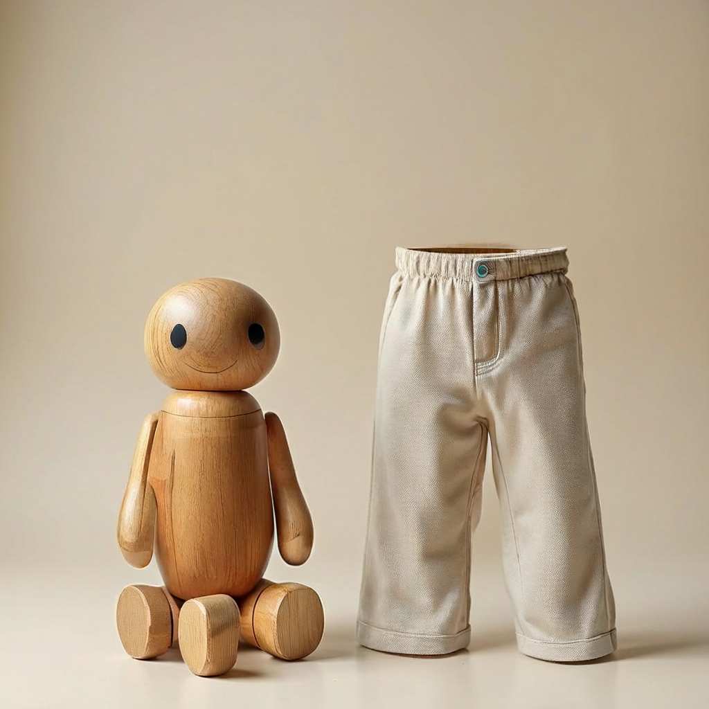 Wooden toy fabric pants - Search-Guided